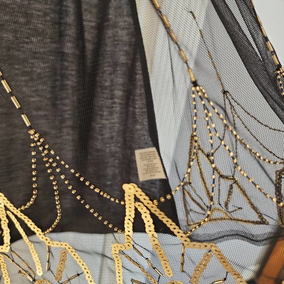 Degree Black Sheer Tank Top with Gold Sequences - Picture 3 of 6